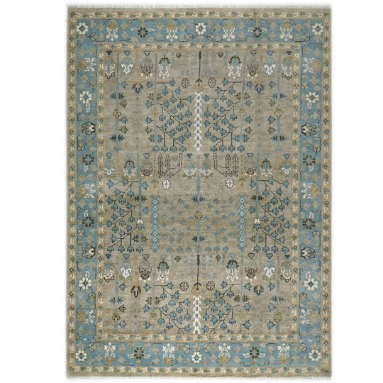 9'1''x12 Hand Knotted Wool Beige,Tan Oushak Transitional Rug