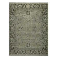 9x12 Hand Knotted Wool Gray Oushak Transitional Rug
