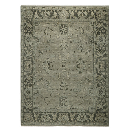 9x12 Hand Knotted Wool Gray Oushak Transitional Rug