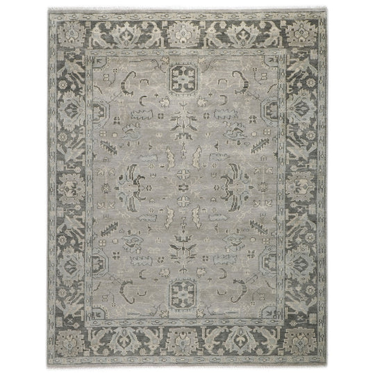 9x12 Hand Knotted Wool Gray Oushak Transitional Rug