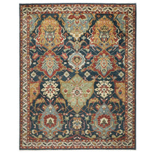 9x12 Teal, Gold, Burnt Orange Color Hand Knotted Oushak Wool Arts and Crafts Oriental Rug