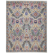 9x12 Slate, Gray, Pink Color Hand Knotted Oushak Wool Arts and Crafts Oriental Rug