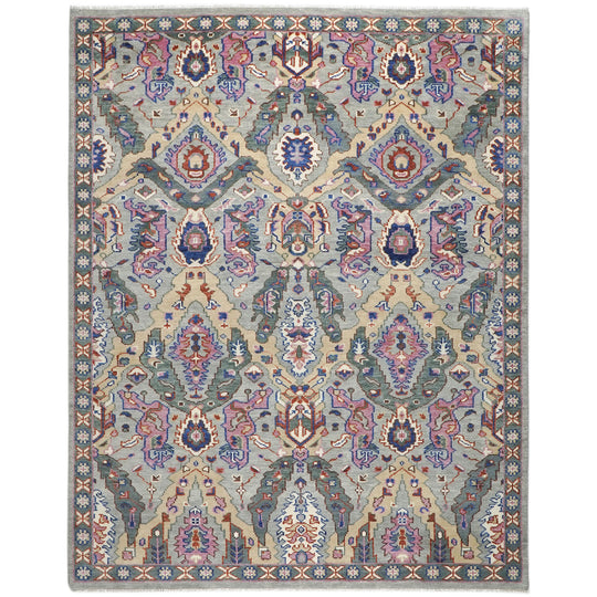 9x12 Hand Knotted Wool Slate Oushak Arts and Crafts Rug