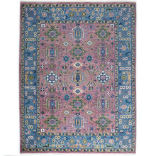 9x12 Pink, Blue, Ivory Color Hand Knotted Oushak Wool Arts and Crafts Oriental Rug