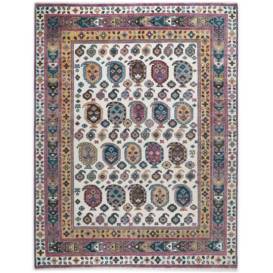 8'11''x11'11'' Hand Knotted Wool Gray Oushak Traditional Rug