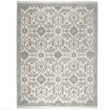 9x12 Beige, Ivory, Gray Color Hand Knotted Oushak Wool Transitional Oriental Rug