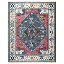 9x12 Rose, Slate, Ivory Color Hand Knotted Oushak Wool Traditional Oriental Rug