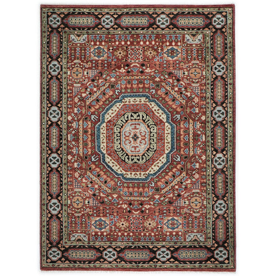 8'9''x12'2'' Hand Knotted Wool Rust,Sage Oushak Traditional Rug