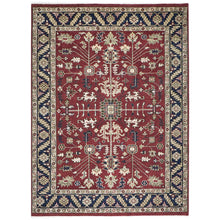 9x12 Rust, Navy, Beige Color Hand Knotted Oushak Wool Traditional Oriental Rug