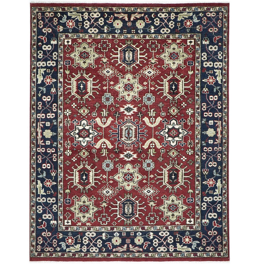 9x12'2'' Hand Knotted Wool Rust,Navy Oushak Transitional Rug