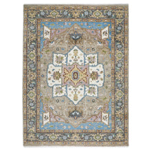 9x12 Beige, Tan, Ivory Color Hand Knotted Oushak Wool  Oriental Rug