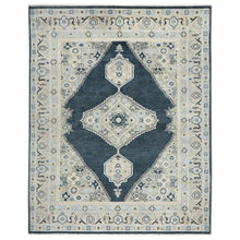 9x12 Gray, Blue, Taupe Color Hand Knotted Oushak Wool  Oriental Rug