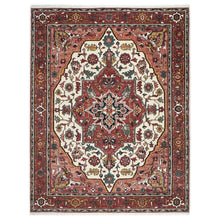 9x12 Ivory, Rose, Rust Color Hand Knotted Oushak Wool  Oriental Rug