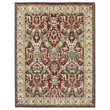 9x12 Rust, Lime, Ivory Color Hand Knotted Oushak Wool Transitional Oriental Rug