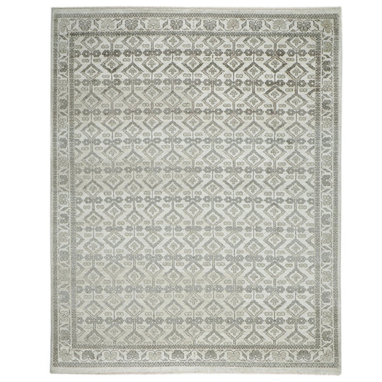 9x12 Hand Knotted Wool Gray Oushak Transitional Rug