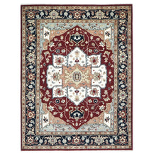 9x12 Rust, Ivory, Blue Color Hand Knotted Oushak Wool  Oriental Rug