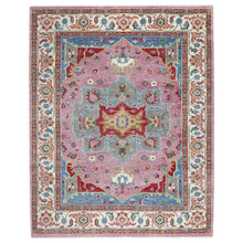 9x12 Pink, Celadon, Blue Color Hand Knotted Oushak Wool  Oriental Rug