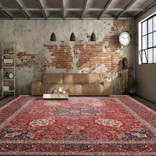 10x14 Red, Navy, Ivory Color Hand Knotted Pak Persian Wool & Silk Traditional Oriental Rug