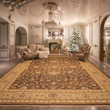 12x18 Brown, Tan, Gold Color Hand Knotted Soumak Wool Traditional Oriental Rug