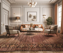 12x18 Black, Rust, Rose Color Hand Knotted Sino Persian Wool & Silk Traditional Oriental Rug