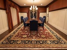 Palace Maroon, Black, Taupe Color Hand Knotted Agra New Zealand Wool & Silk Traditional Oriental Rug