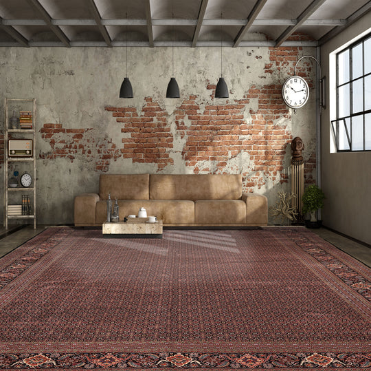 12x18 Hand Knotted Wool & Silk Black, Rose Sino Persian Traditional 300 KPSI Rug