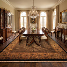 12x18 Black, Gold, Sage Color Hand Knotted Indo Persian New Zealand Wool Transitional Oriental Rug