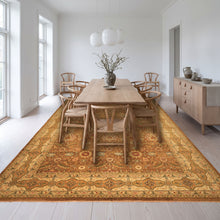12x18 Caramel, Gold, Beige Color Hand Knotted Oushak Wool Traditional Oriental Rug