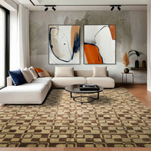 10x14 Seafoam, Brown, Color Hand Knotted Tibetan New Zealand Wool Transitional Oriental Rug