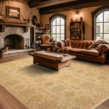 9x12 Beige, Mint, Peach Color Hand Knotted Soumak Wool Transitional Oriental Rug