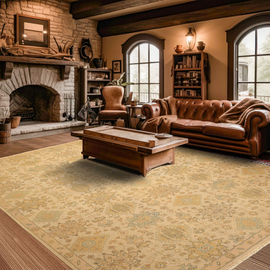 8'10''x12 Hand Knotted Wool Beige, Mint Soumak Transitional Textured Design Reversible Flatpile Rug