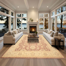 9x12 Taupe, Ivory, Tan Color Hand Knotted Chobi Peshawar Wool Transitional Oriental Rug