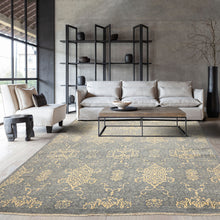 8x10 Gray, Ivory, Color Hand Knotted Peshawar Wool Transitional Oriental Rug