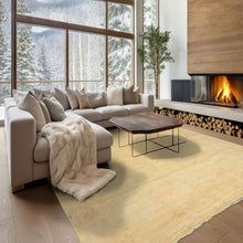 8x10 Gray, Beige, Tan Color Hand Knotted Oushak New Zealand Wool Transitional Oriental Rug