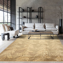 8x10 Moss, Beige, Color Hand Knotted Tibetan Wool Transitional Oriental Rug