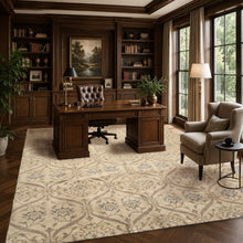 8x10 Gray, Taupe, Slate Color Hand Knotted Tibetan Wool Transitional Oriental Rug