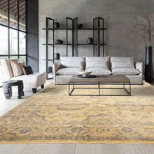 8x10 Moss, Gray, Slate Color Hand Knotted Oushak Wool Transitional Oriental Rug