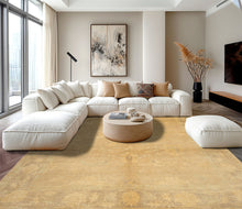8x10 Beige, Taupe, Celadon Color Hand Knotted Oushak New Zealand Wool Transitional Oriental Rug