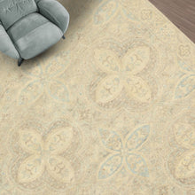 6x9 Beige, Gray, Taupe Color Hand Knotted Oushak Wool Transitional Oriental Rug