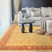 6x9 Beige, Burnt Orange, Mint Color Hand Knotted Agra Wool Traditional Oriental Rug