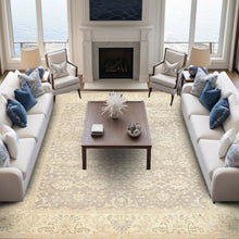 9x12 Taupe, Gray, Ivory Color Hand Knotted Peshawar Wool Transitional Oriental Rug