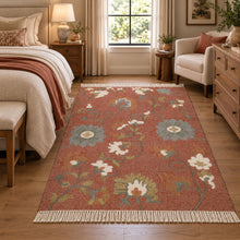Multi Size Rust Sage Ivory Color Hand Woven Kilim Jute Traditional Oriental Rug