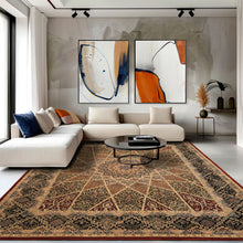 8x10 Ivory, Brown, Black Color Hand Tufted  Wool & Silk Traditional Oriental Rug
