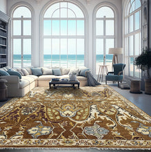 9x12 Mocha, Ivory, Chocolate Color Hand Knotted Oushak Wool  Oriental Rug