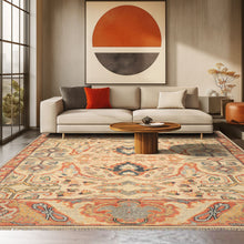 8x10 Beige, Rust, Sage Color Hand Knotted Oushak 100% Wool  Oriental Rug