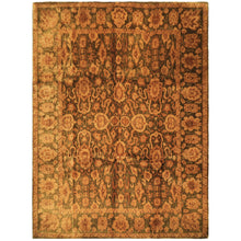 9x12 Green, Gold, Tan Color Hand Knotted Agra Wool Traditional Oriental Rug