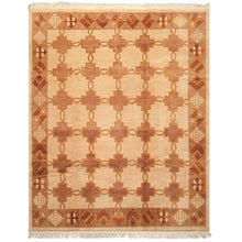 8x10 Beige, Brown, Olive Color Hand Knotted Tibetan Wool  Oriental Rug