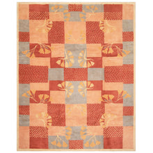 8x10 Blush, Rose, Blue Color Hand Knotted Tibetan Wool Transitional Oriental Rug