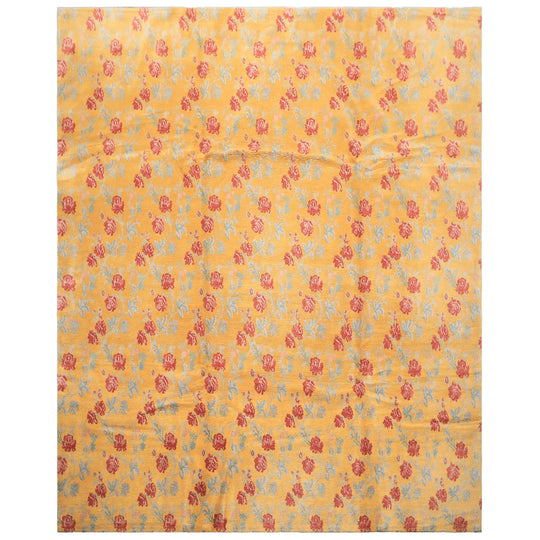 8'4''x10 Hand Knotted Wool Gold Blue Tibetan Transitional Floral Michaelian & Kohlberg Swiss Wash Rug