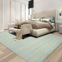 9x12 Ivory, Aqua, Color Hand Knotted Tibetan Wool & Silk Modern & Contemporary Oriental Rug